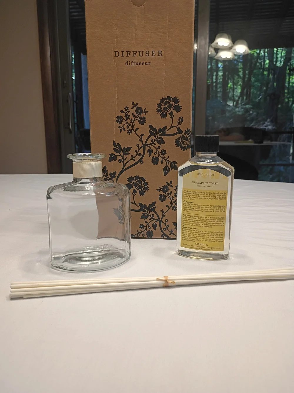 #6023 Gold Canyon Pineapple Coast Reed Diffuser Set 5.8 oz Complete in Box